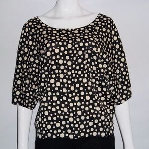 Collective Concepts Sz Medium Black & Cream Blouse
